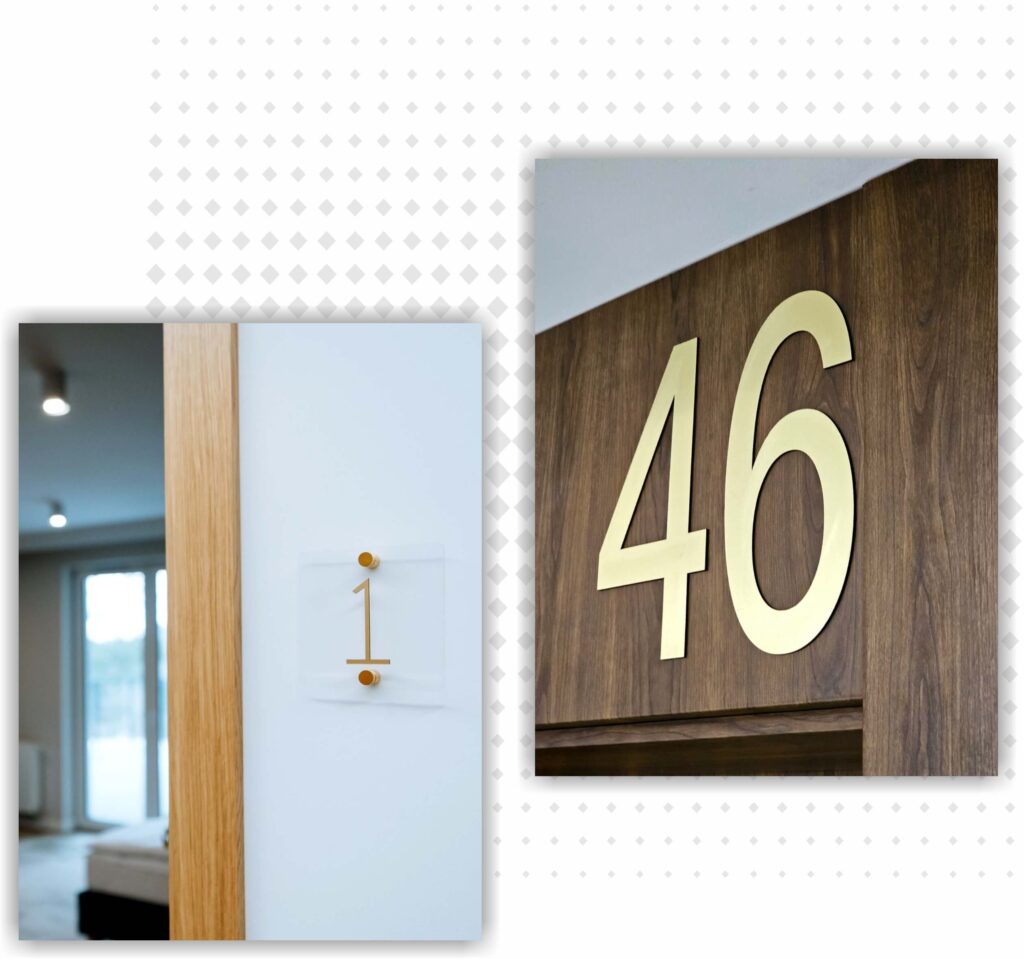 Oznakowanie lokalu mieszkalnego z laminatu grawerskiego